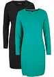 Accentuerende jersey jurk (set van 2), bonprix