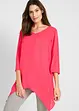 Wijde tuniek van viscose met puntige zijkanten, V-hals en 3/4 mouwen, bonprix