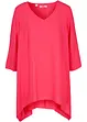 Wijde tuniek van viscose met puntige zijkanten, V-hals en 3/4 mouwen, bonprix
