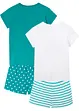 Shortama van katoen met korte mouwen (4-dlg. set), bonprix