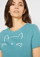 Shirt met korte mouwen en kattenprint, bonprix