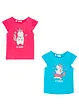 Meisjes T-shirt (set van 2) van biologisch katoen, bonprix