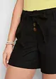 Short met knoopsluiting en strikceintuur, met linnen, bpc bonprix collection
