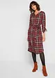 Geruite midi blousejurk van viscose met strikceintuur, bpc bonprix collection