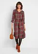 Geruite midi blousejurk van viscose met strikceintuur, bpc bonprix collection