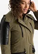 Parka met imitatieleer, bonprix