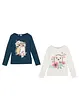 Meisjes longsleeve (set van 2) van biologisch katoen, bonprix