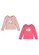 Meisjes longsleeve (set van 2), bonprix