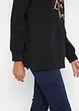 Trendy sweater met statement print en capuchon, bonprix