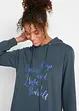 Trendy sweater met statement print en capuchon, bonprix