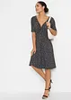 Gedessineerde jersey jurk met drapering in een zachte viscosemix, bonprix