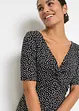 Gedessineerde jersey jurk met drapering in een zachte viscosemix, bonprix