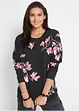 Sweater met bloemenprint, los model, bonprix