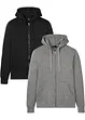 Sweatvest met capuchon (set van 2), bonprix
