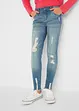 Meisjes skinny jeans met used effect, bonprix