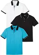 Pique poloshirt (set van 3), korte mouw, bonprix