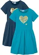 Jersey jurk van biologisch katoen (set van 2), bonprix