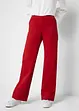 Twill broek met wijd uitlopende pijpen en high-waist comfortband, bonprix
