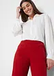 Twill broek met wijd uitlopende pijpen en high-waist comfortband, bonprix