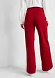 Twill broek met wijd uitlopende pijpen en high-waist comfortband, bonprix