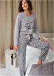 Pyjama en slaapmasker met biologisch katoen (3-dlg.set), bonprix