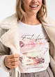 T-shirt met verenprint, bonprix