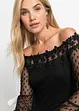 Off shoulder jurk met mesh mouwen, BODYFLIRT boutique