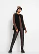 Imitatieleren broek met colourblockings, RAINBOW