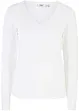 Longsleeve met V-hals en biologisch katoen, bonprix