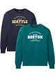 Sweater van biologisch katoen (set van 2), bonprix