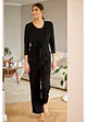 Loungewear top, 3/4 vest en broek (3-dlg. set) met viscose, bonprix