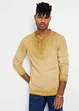 Henley shirt van biologisch katoen in gewassen look, lange mouw, bonprix