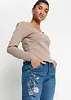 Flared jeans met bloemenborduursel, bonprix