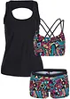 Tankini (3-dlg. set) met bustier bikinitopje, bonprix
