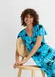 Midi jersey jurk met vleugelmouwen, volants en zakken, bonprix