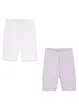 Meisjes biker short (set van 2) met kant en biologisch katoen, bonprix