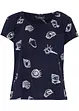 Gedessineerd carmen-shirt met ronde hals van biologisch katoen, bonprix