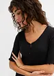 Geribde jurk met knoopsluiting, bonprix