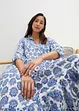 Crinkle midi jurk van katoen met zakken en 3/4 mouwen, bonprix