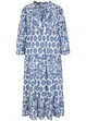 Crinkle midi jurk van katoen met zakken en 3/4 mouwen, bonprix