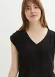 Blouse met V-hals en korte mouwen, bonprix