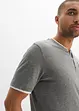 Henley shirt met korte mouwen (set van 2), van biologisch katoen, bonprix