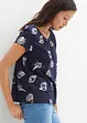 Gedessineerd carmen-shirt met ronde hals van biologisch katoen, bonprix