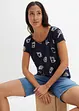 Gedessineerd carmen-shirt met ronde hals van biologisch katoen, bonprix