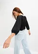Katoenen shirtblouse met carréhals, halflange mouw, bonprix
