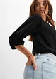 Katoenen shirtblouse met carréhals, halflange mouw, bonprix