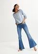 Katoenen shirtblouse met carréhals, halflange mouw, bonprix