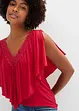 T-shirt met V-hals en gehaakte inzet, bonprix