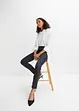 Stretch jeans met imitatieleer, BODYFLIRT