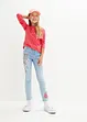 Meisjes skinny jeans met bloemenborduursel, John Baner JEANSWEAR